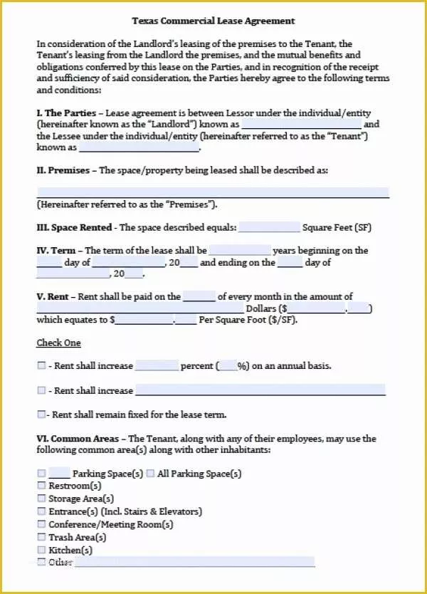 California Commercial Lease Agreement Template Free Of Free Texas Mercial Lease Agreement Pdf