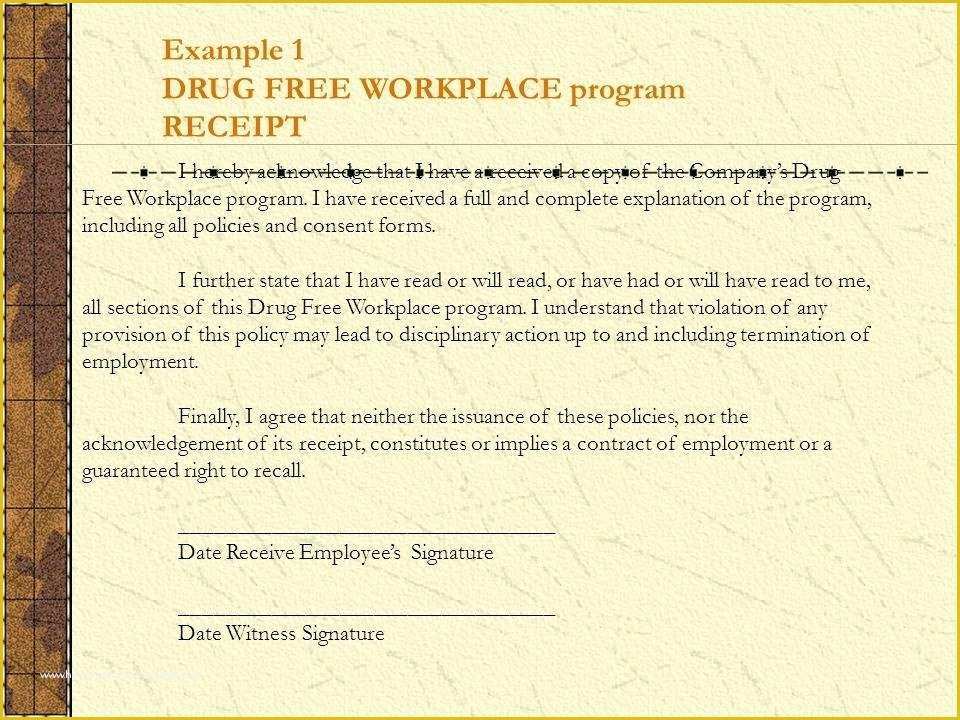 California Drug Free Workplace Policy Template Of R Page 1 Drug Test Consent form S Miller Testing