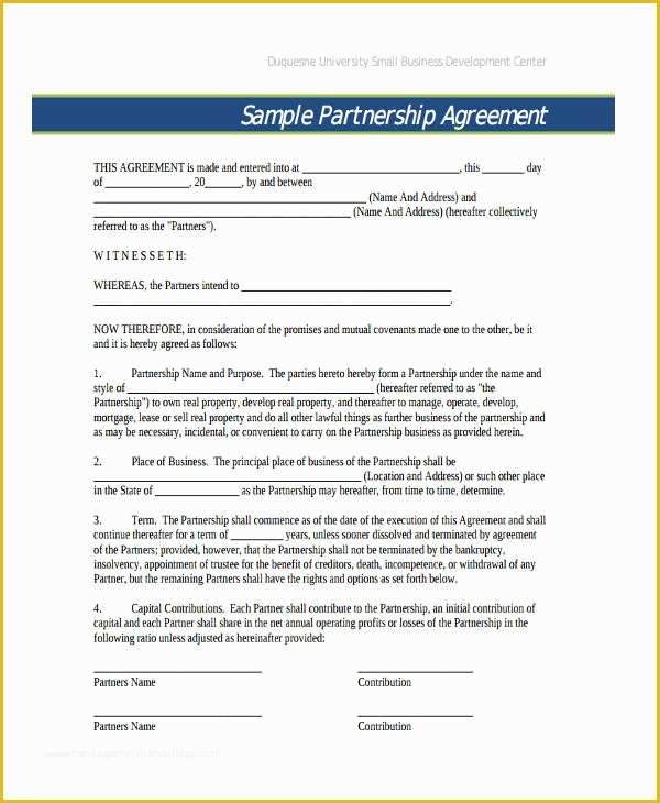 California General Partnership Agreement Template Free Of 49 Examples Of Partnership Agreements