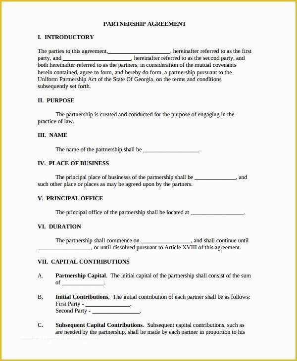 California General Partnership Agreement Template Free Of 7 Business Dissolution Agreement Templates