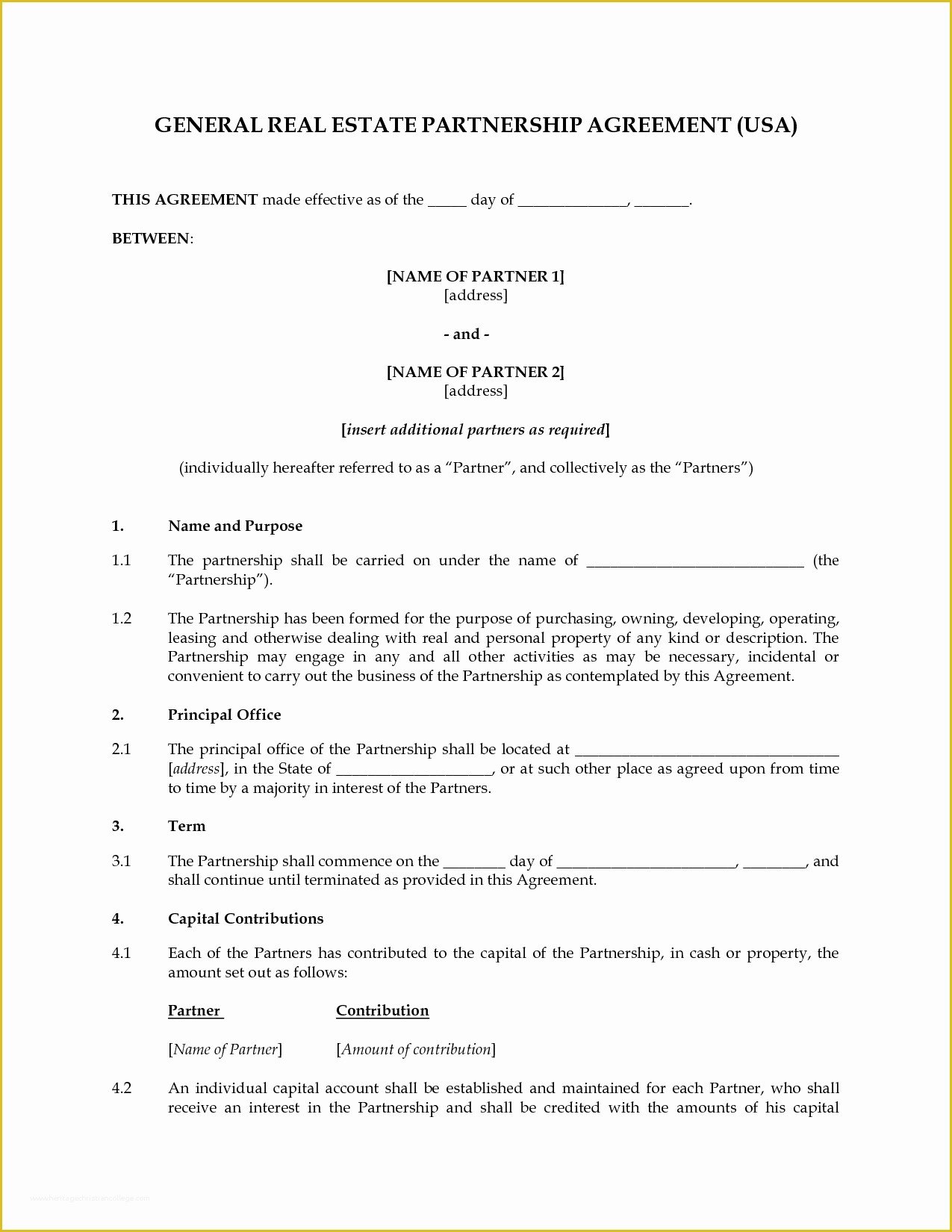 California General Partnership Agreement Template Free Of 8 Best Of Sample Partnership Agreement Template