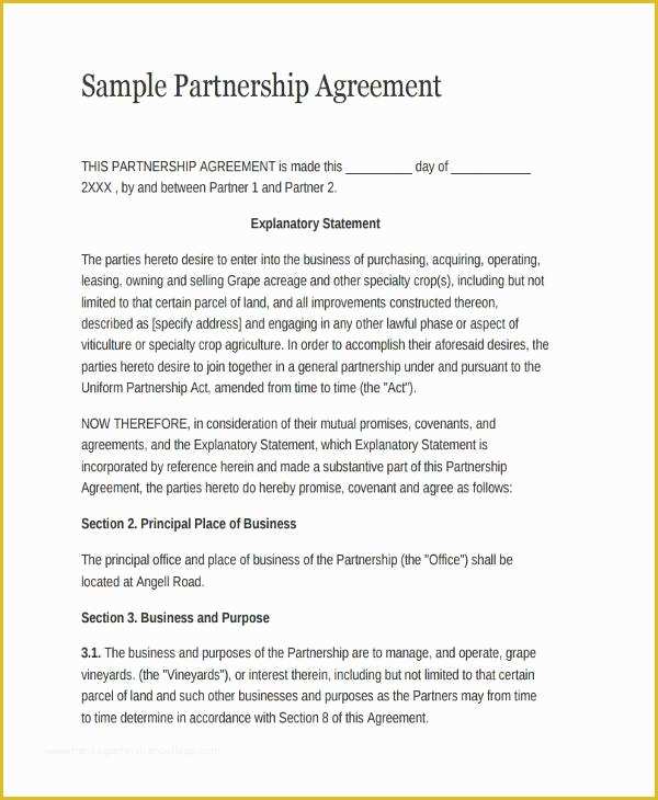 California General Partnership Agreement Template Free Of Agreement forms In Pdf