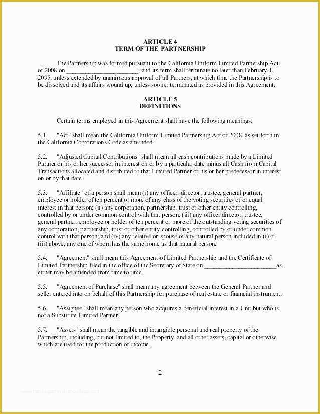 California General Partnership Agreement Template Free Of General Partnership Agreement California Template – Hafer