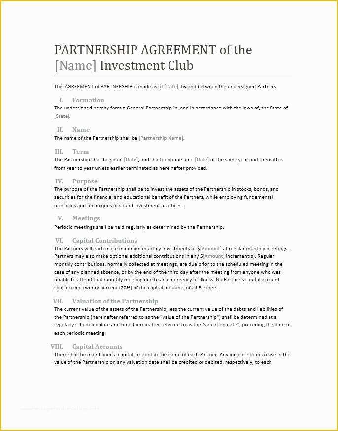 California General Partnership Agreement Template Free Of General Partnership Agreements