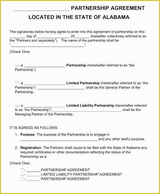 California General Partnership Agreement Template Free Of Simple Partnership Agreement Template – Ensitefo