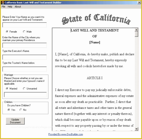California Last Will and Testament Free Template Of Best S Of Free Printable Last Testament California