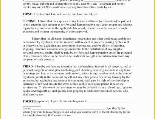 California Last Will and Testament Free Template Of Last Will and Testament Of [name]