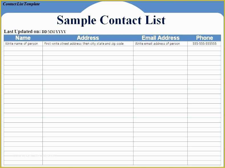 Call List Template Free Of 12 Excel Address List Template Exceltemplates
