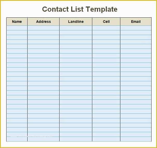 Call List Template Free Of 24 Free Contact List Templates In Word Excel Pdf