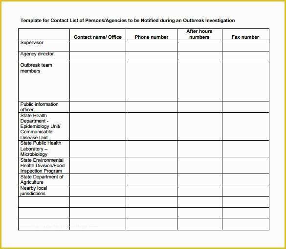 Call List Template Free Of Contact List Template 14 Download Free Documents In Pdf