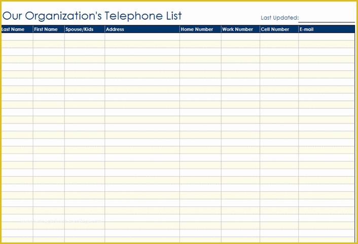 Call List Template Free Of Staff Contact List Template Microsoft Fice Templates