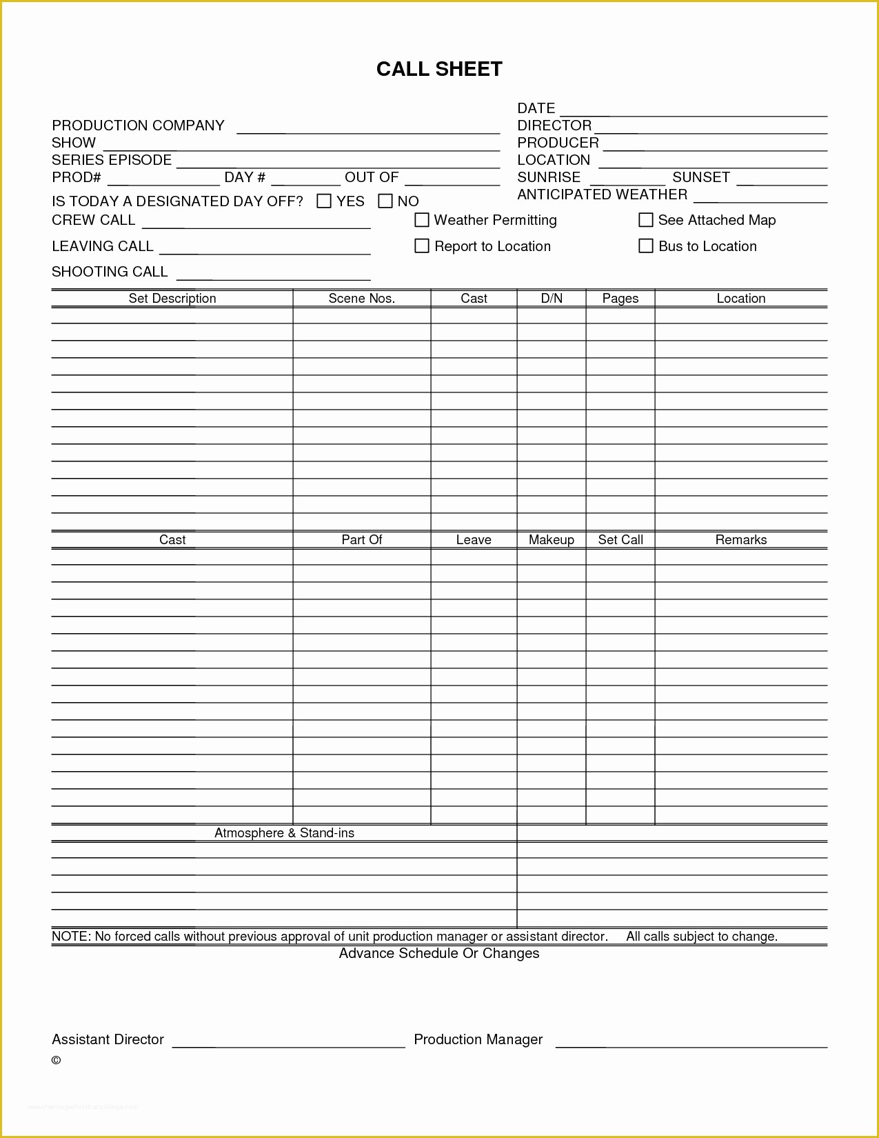 Call Sheet Template Free Of Call Sheet Template Word Portablegasgrillweber