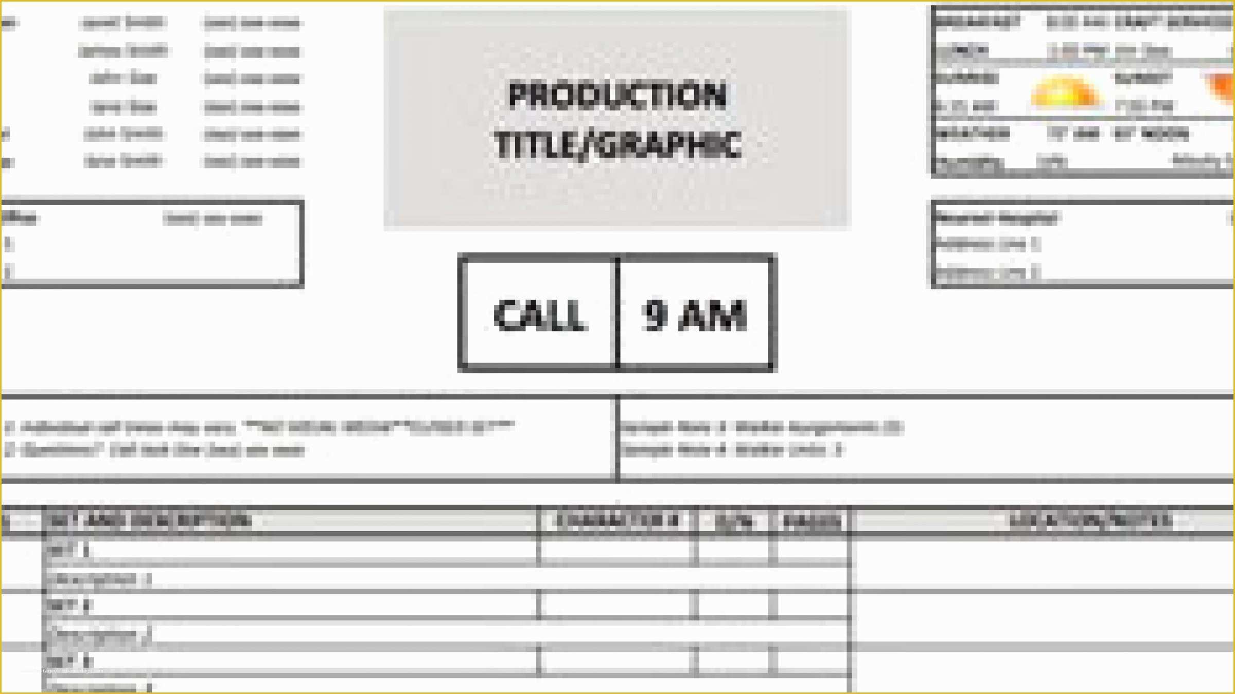 Call Sheet Template Free Of Download A Free Call Sheet Template to Get Your Crew