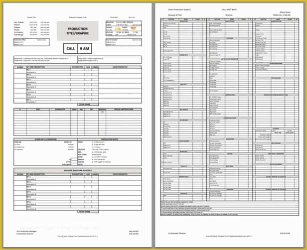 Call Sheet Template Free Of Free Download Call Sheet Template the Ly E You Ll