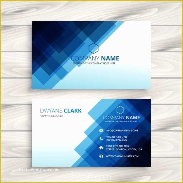 Calling Card Template Free Of [ai] Abstract Blue Business Card Template Vector Free