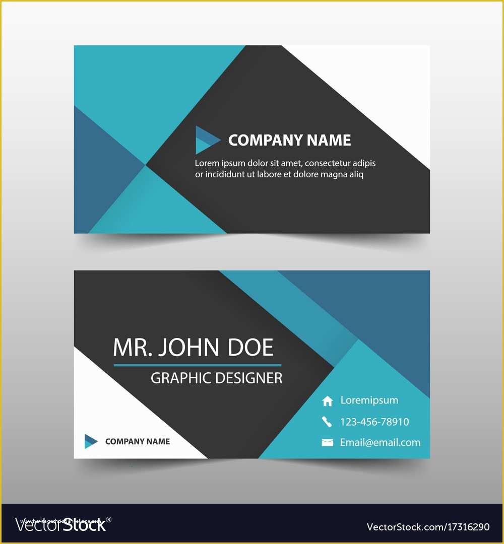 Calling Card Template Free Of Blue Corporate Business Card Name Card Template Vector Image