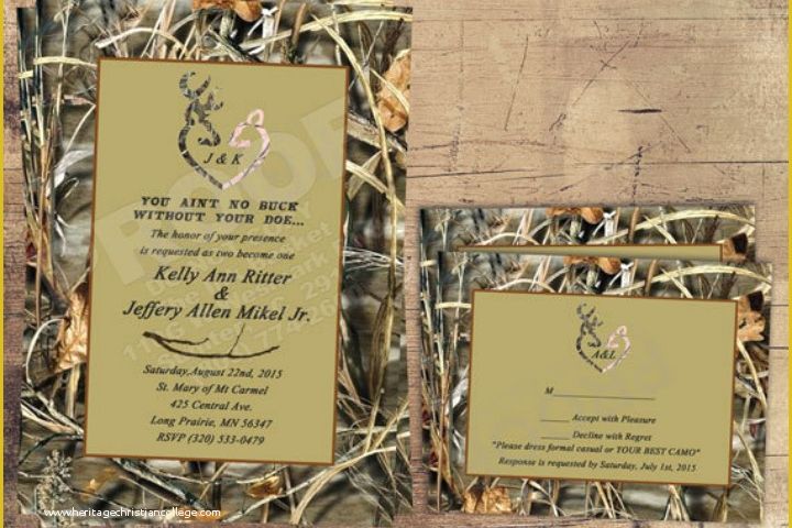 Camouflage Invitations Template Free Of 18 Camo Wedding Invitation Designs &amp; Templates Psd Ai