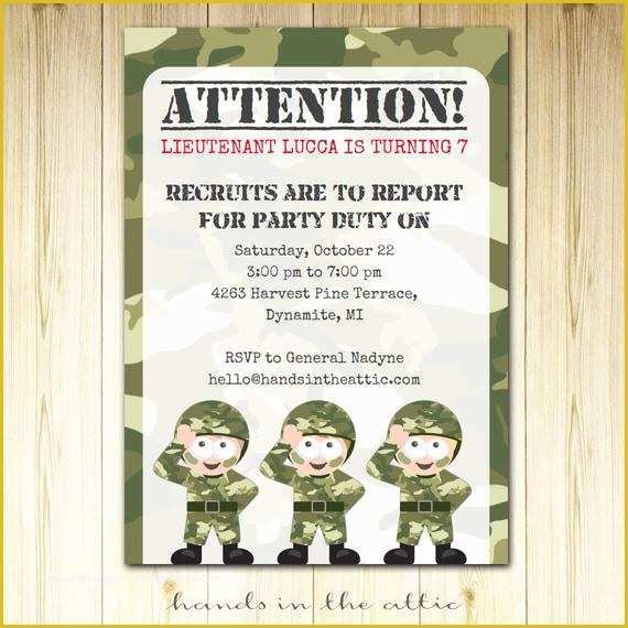 Camouflage Invitations Template Free Of Army theme Birthday Party Camo Party Camouflage theme