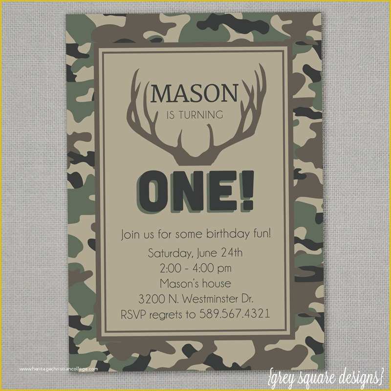 Camouflage Invitations Template Free Of Camo Birthday Invitation