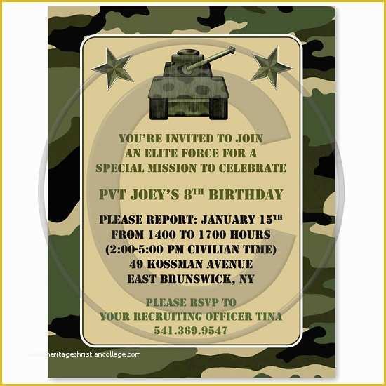 Camouflage Invitations Template Free Of Camo Birthday Invitations Ideas – Bagvania Free Printable