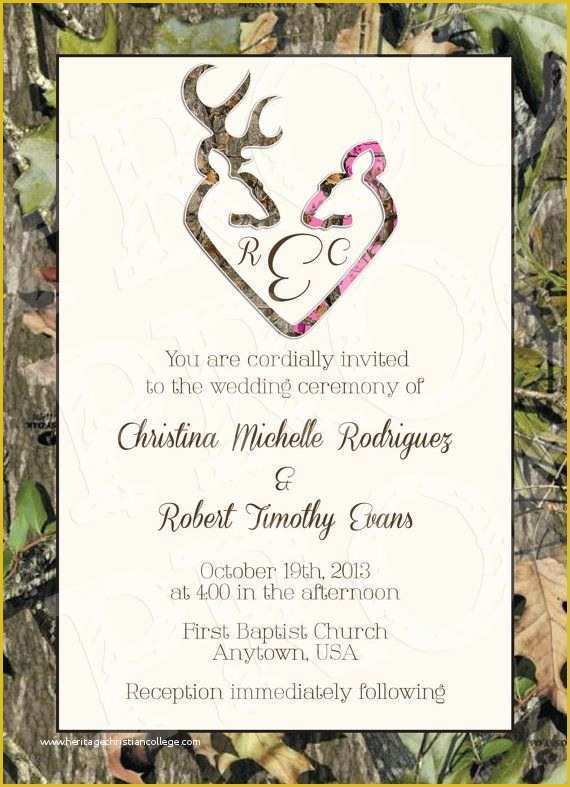 Camouflage Invitations Template Free Of Camo Wedding Invitation Printable Free