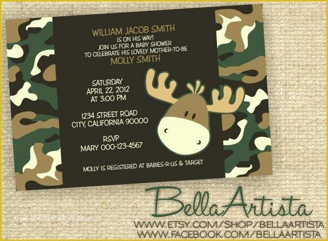 Camouflage Invitations Template Free Of Camouflage Baby Shower Invitations Template