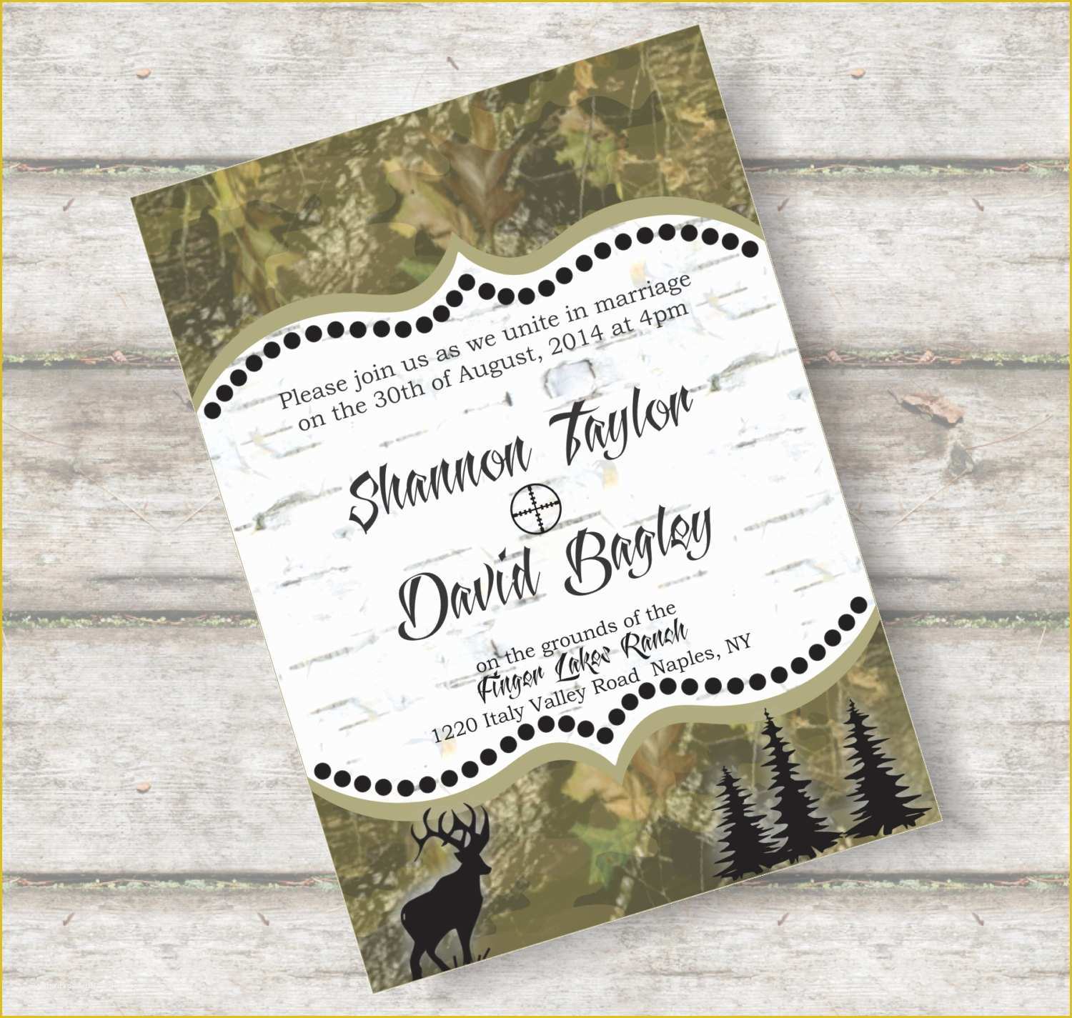 Camouflage Invitations Template Free Of Free Camo Wedding Invitation Templates