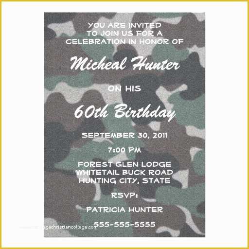 Camouflage Invitations Template Free Of Free Camouflage Invitation Templates