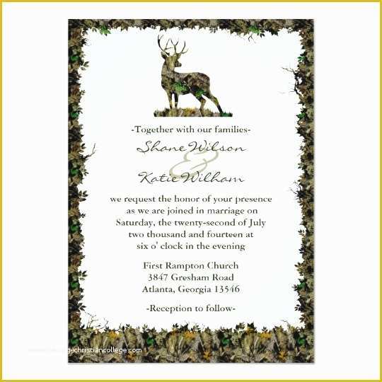 Camouflage Invitations Template Free Of Hunting Camouflage Wedding Invitation