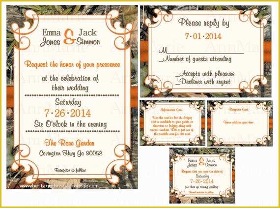 Camouflage Invitations Template Free Of Items Similar to Mossy Oak Wedding Invitation Set Camo