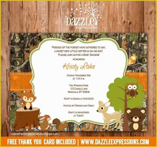 Camouflage Invitations Template Free Of Printable Rustic Woodland Camo Baby Shower Invitation