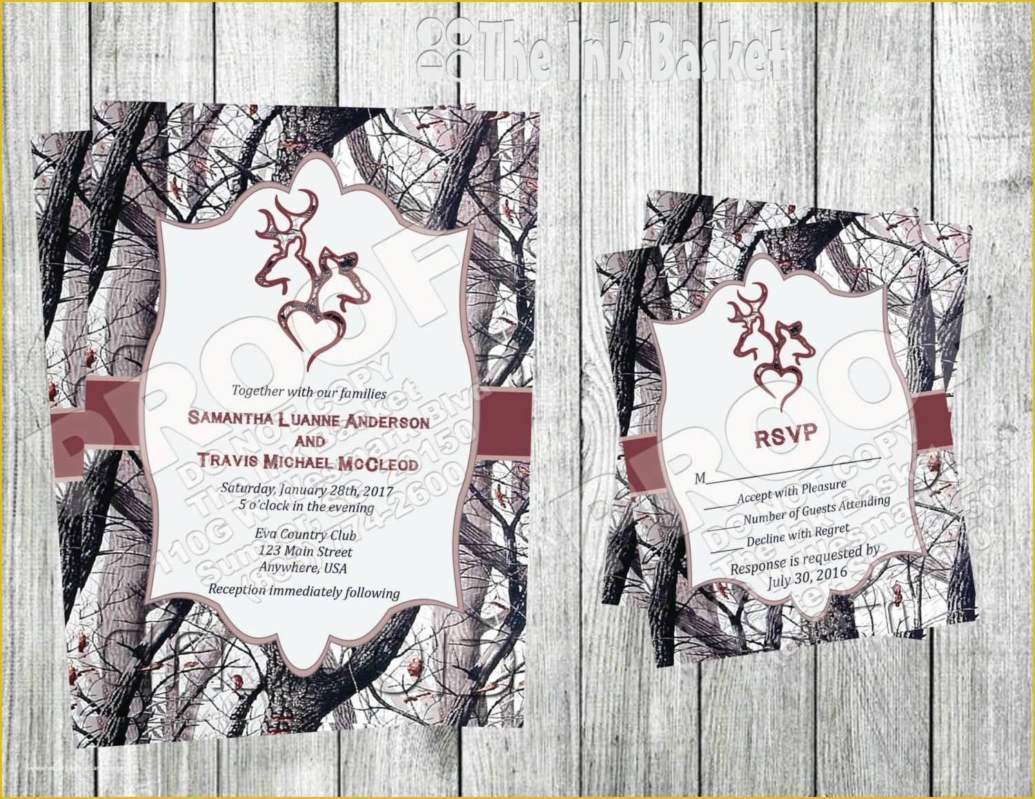 Camouflage Invitations Template Free Of Winter Camo Deer Head Country Wedding Invitations Camo