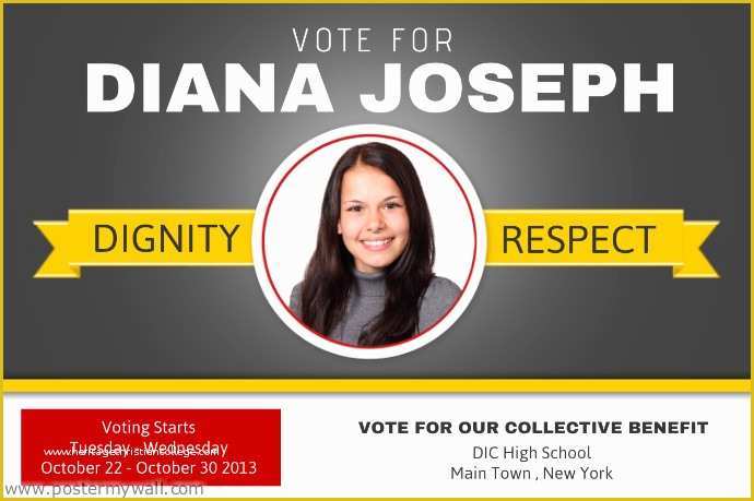 Campaign Poster Template Free Of School Campaign Poster Template