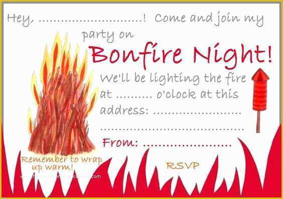 Campfire Invitation Template Free Of Bonfire Party Invitation Birthday Ideas