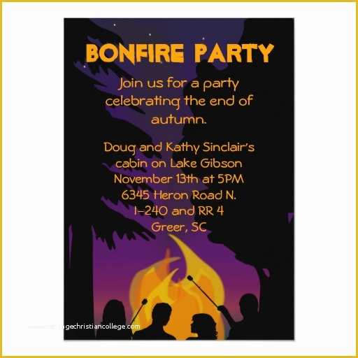 Campfire Invitation Template Free Of Bonfire Party Invitation