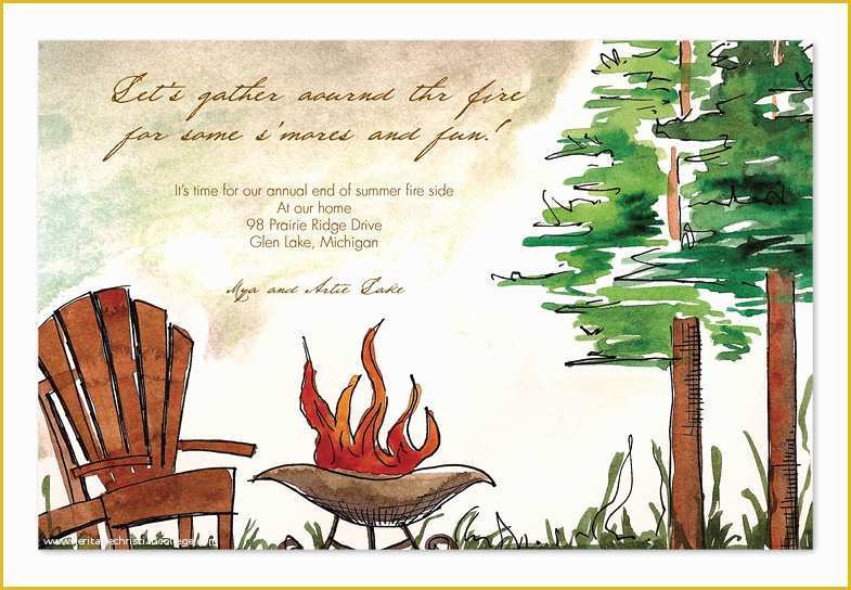 Campfire Invitation Template Free Of Campfire Fun Party Invitations by Invitation Consultants