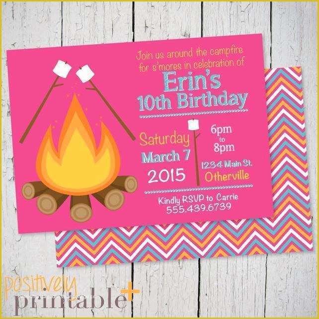 Campfire Invitation Template Free Of Campfire Invite Printable