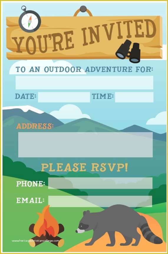 Campfire Invitation Template Free Of Camping Birthday Party Invite Free Printable