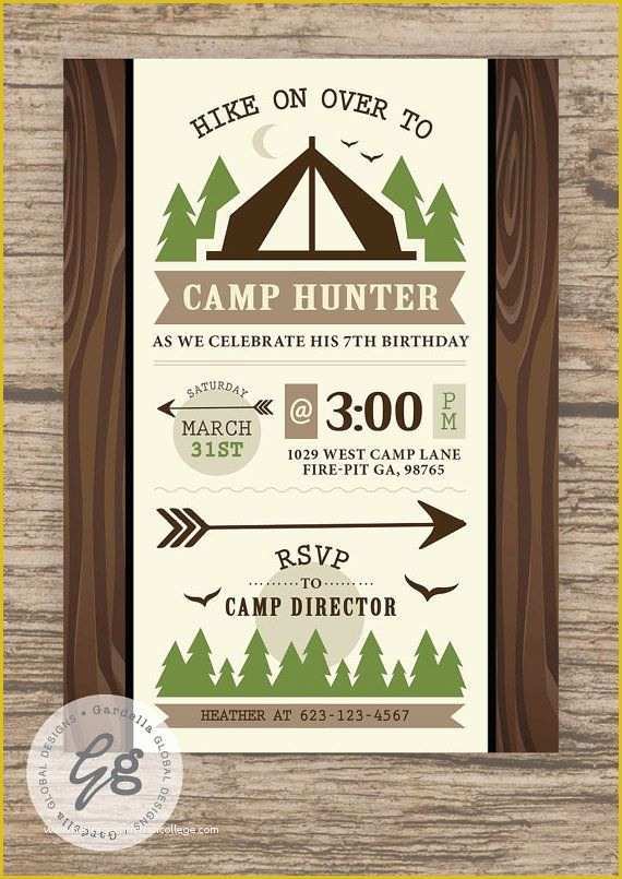 Campfire Invitation Template Free Of Camping Invitation Camping Invite Camping Party