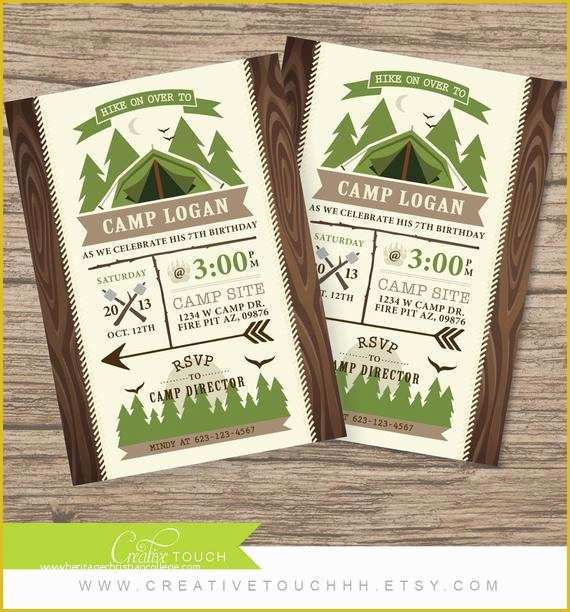 Campfire Invitation Template Free Of Camping Invitation Camping Invite Camping Party