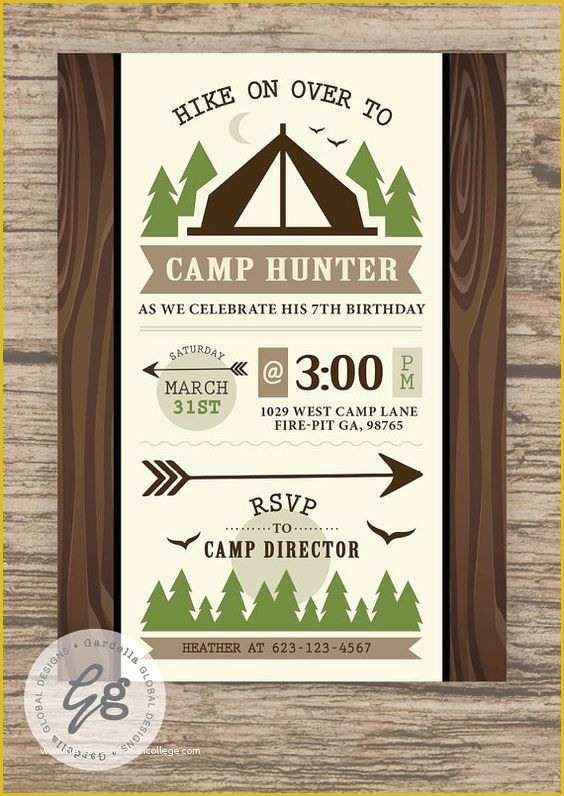 Campfire Invitation Template Free Of Camping Invitations Camping Parties and Invitations On