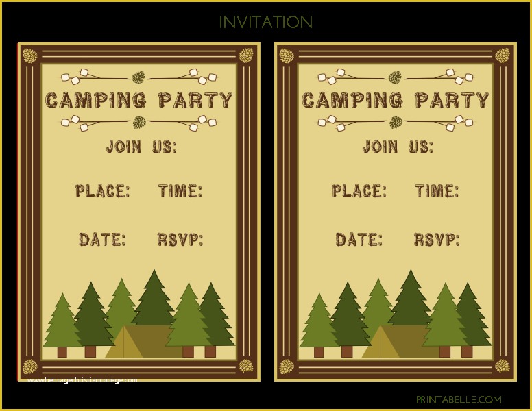 Campfire Invitation Template Free Of Camping Printable Birthday Invitations