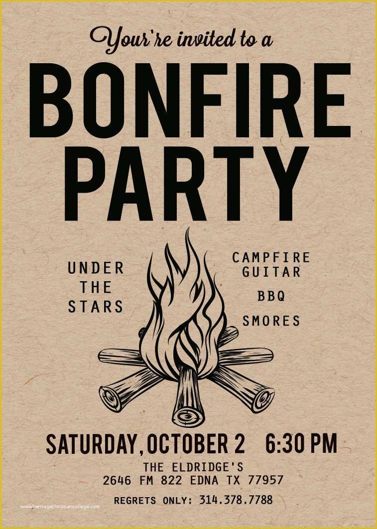 Campfire Invitation Template Free Of Eagle Scout Invitation Backyard Bonfire Invitation Birthday