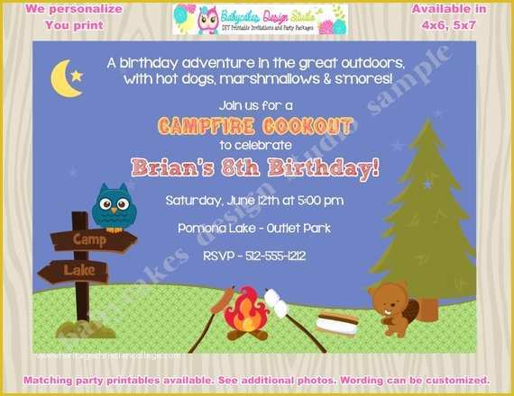 Campfire Invitation Template Free Of Free Printable Campfire Sleepover Invitation