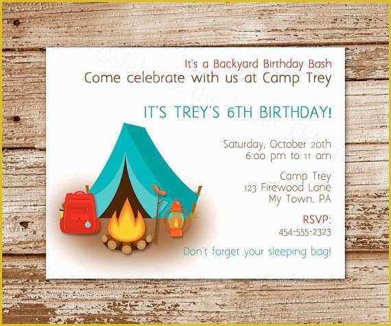 Campfire Invitation Template Free Of Free Printable Camping Birthday Invitations