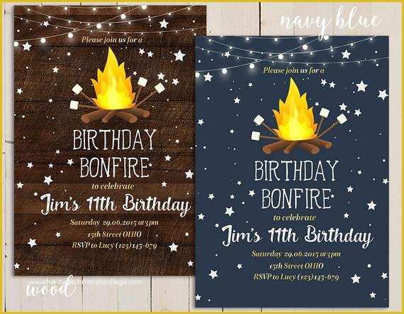 Campfire Invitation Template Free Of Geburtstags Lagerfeuer Einladung Geburtstag Einladen