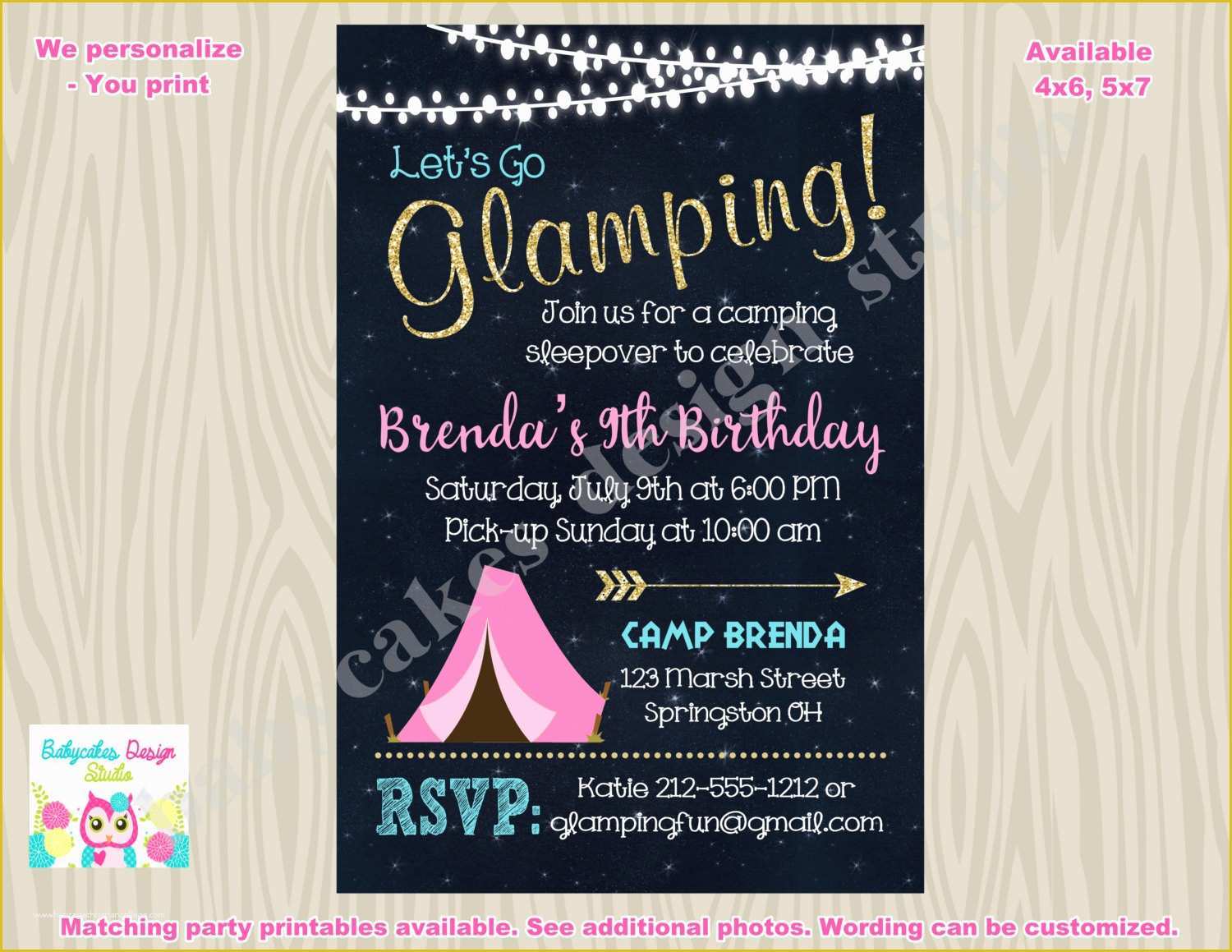 Campfire Invitation Template Free Of Glamping Invitation Glamping Birthday Invitation Camping