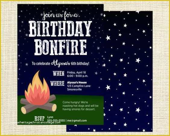 Campfire Invitation Template Free Of Printable Campfire Bonfire Campout Birthday Party