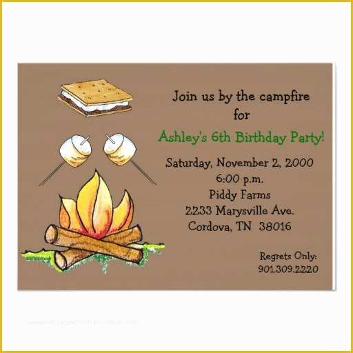 Campfire Invitation Template Free Of Smore Campfire Invitation