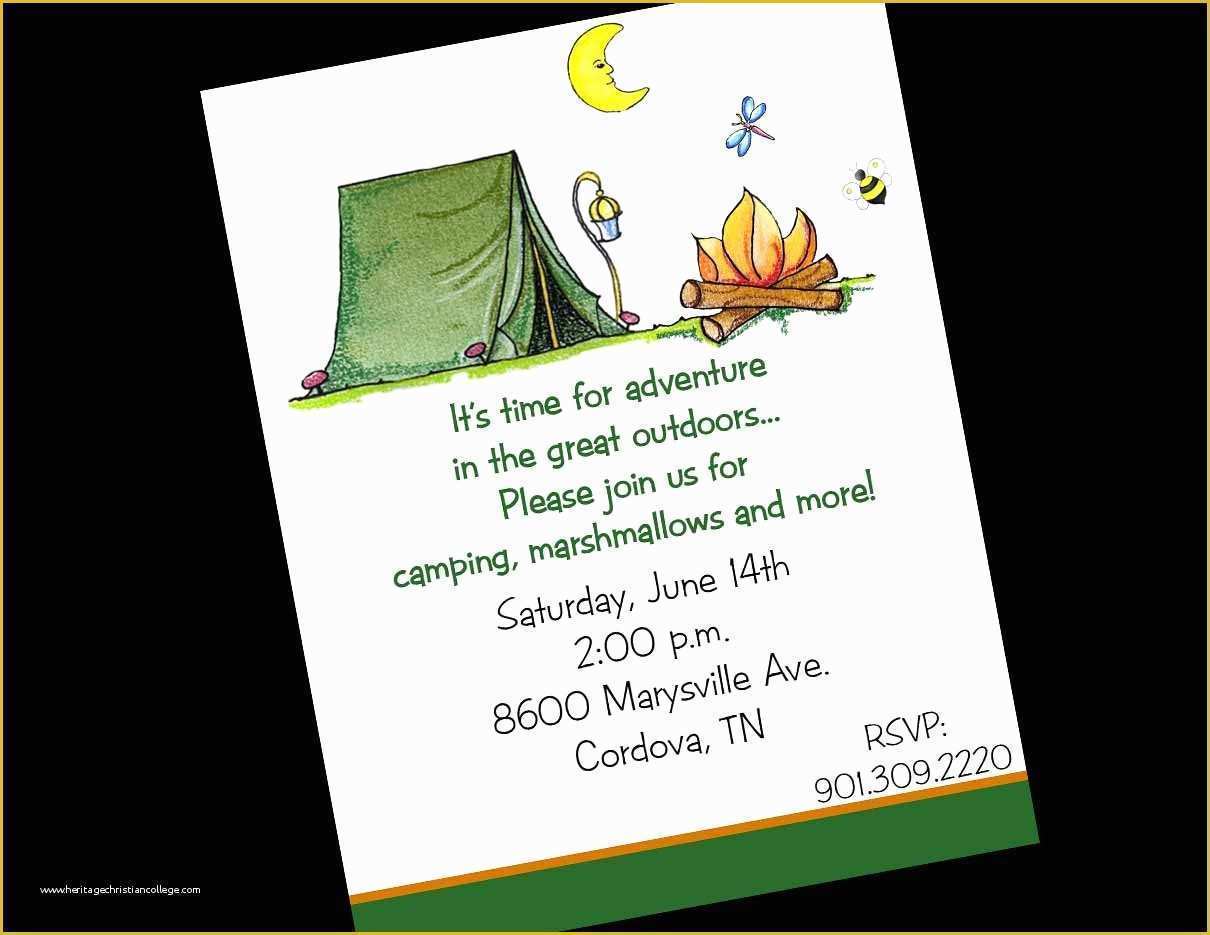 Camping Invitations Templates Free Of 10 Camping Camp Tent Birthday Party Invitations or by